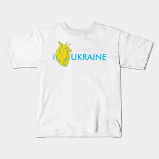 I love Ukraine, an anatomical heart in the colors of the flag. Kids T-Shirt